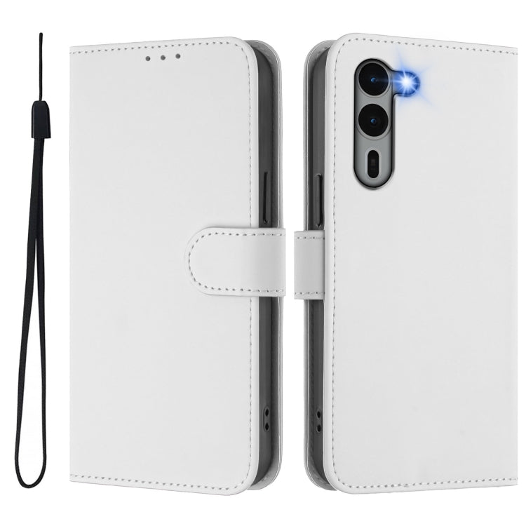 For Fujitsu Arrows We2 Plus / F-51E-51E Skin Feel Solid Color Leather Phone Case with Lanyard