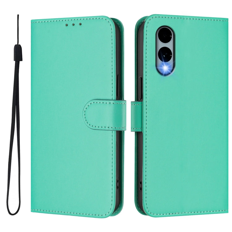 For Fujitsu Arrows We2 / F-52E Skin Feel Solid Color Leather Phone Case with Lanyard