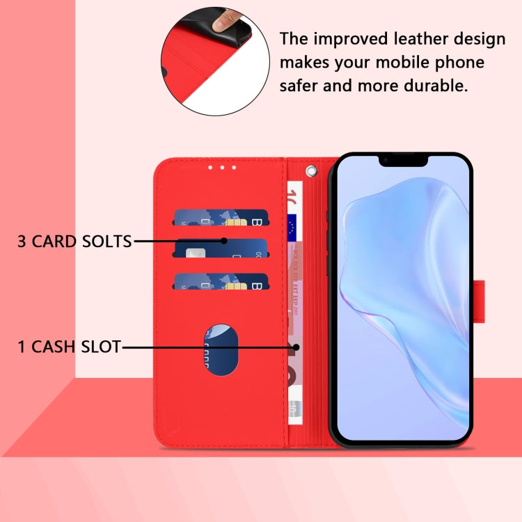 For iPhone 15 Pro Max Skin Feel Solid Color Leather Phone Case with Lanyard