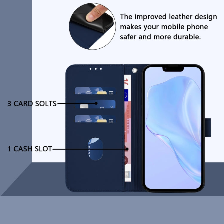 For iPhone 15 Pro Skin Feel Solid Color Leather Phone Case with Lanyard