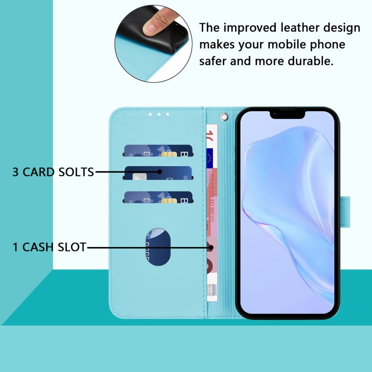 For iPhone 14 / 13 Skin Feel Solid Color Leather Phone Case with Lanyard