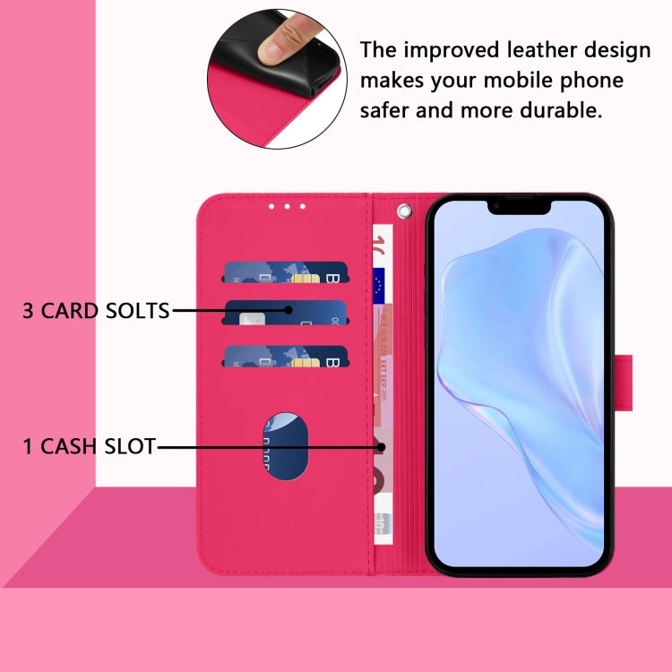 For iPhone 13 mini Skin Feel Solid Color Leather Phone Case with Lanyard