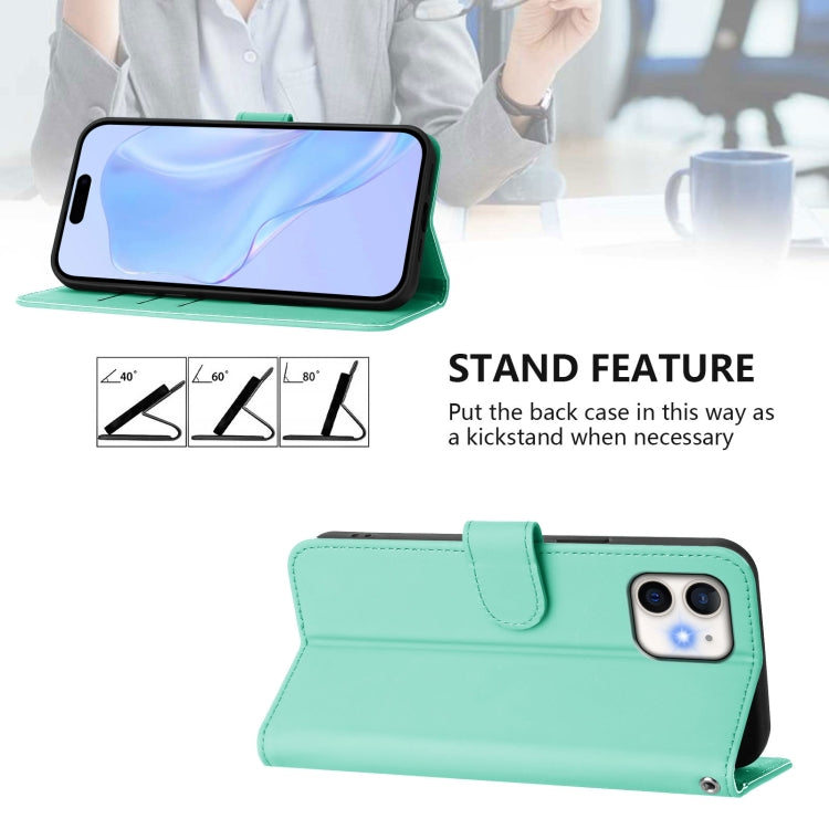 For iPhone 12 / 12 Pro Skin Feel Solid Color Leather Phone Case with Lanyard