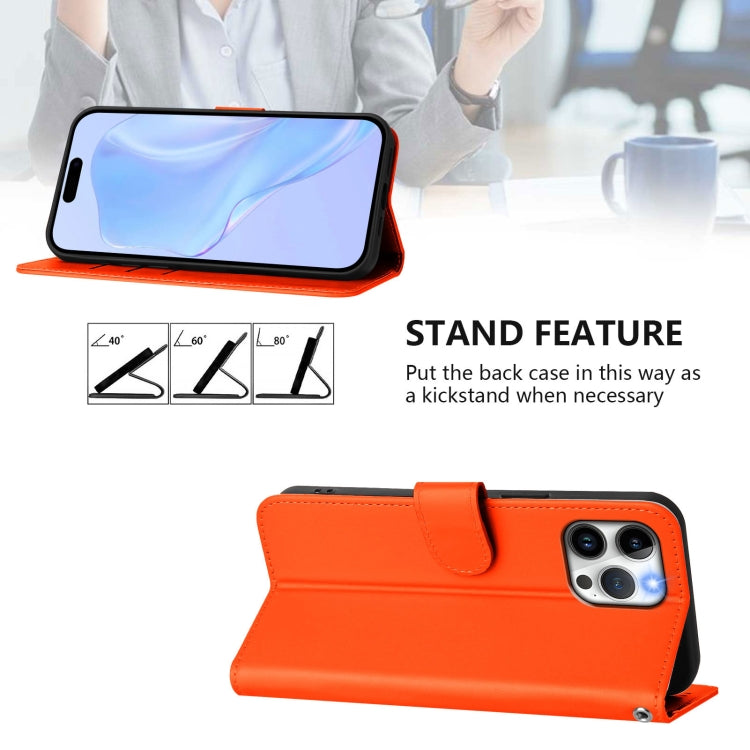 For iPhone 12 Pro Max Skin Feel Solid Color Leather Phone Case with Lanyard