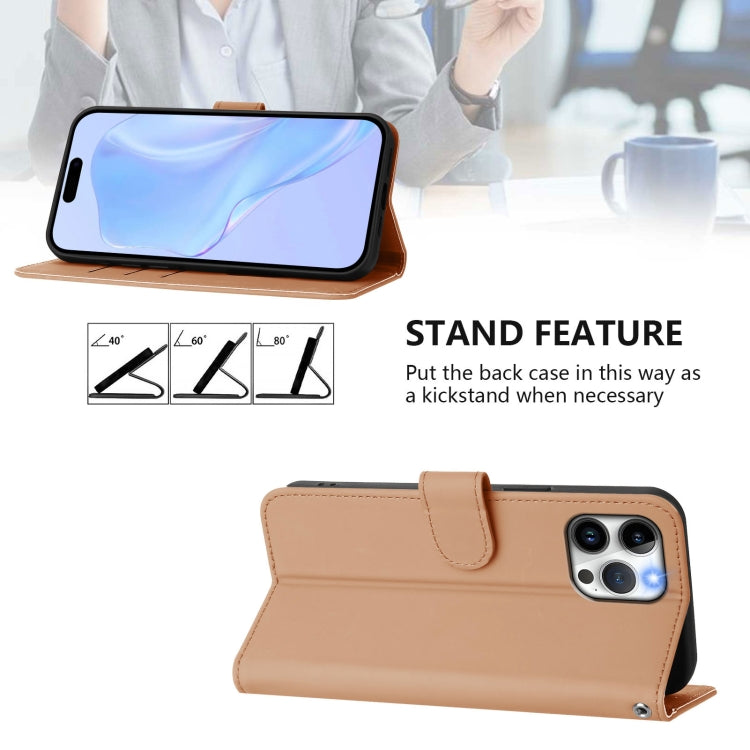 For iPhone 12 Pro Max Skin Feel Solid Color Leather Phone Case with Lanyard