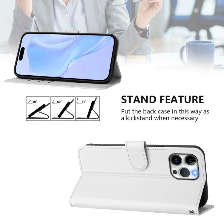 For iPhone 12 Pro Max Skin Feel Solid Color Leather Phone Case with Lanyard