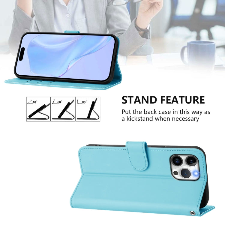 For iPhone 12 Pro Max Skin Feel Solid Color Leather Phone Case with Lanyard