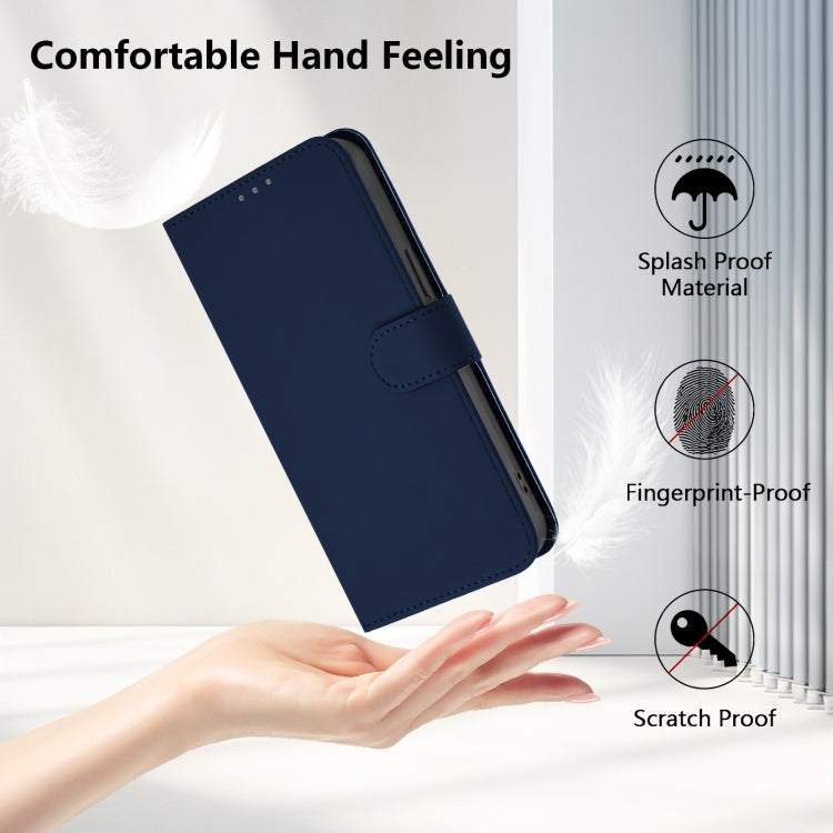 For iPhone XR Skin Feel Solid Color Leather Phone Case with Lanyard