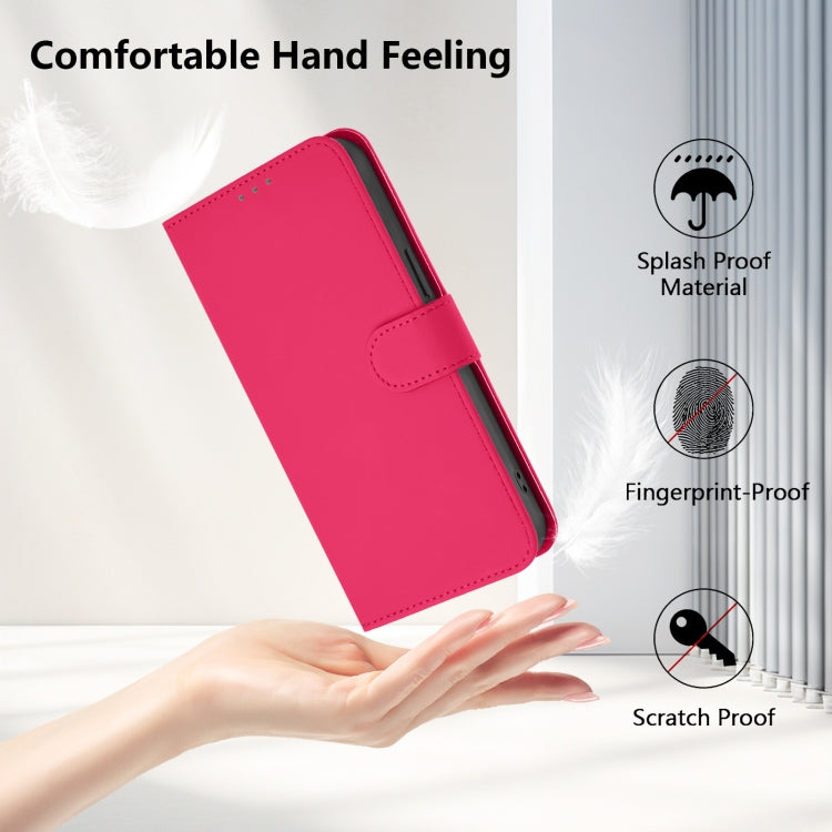 For iPhone XR Skin Feel Solid Color Leather Phone Case with Lanyard