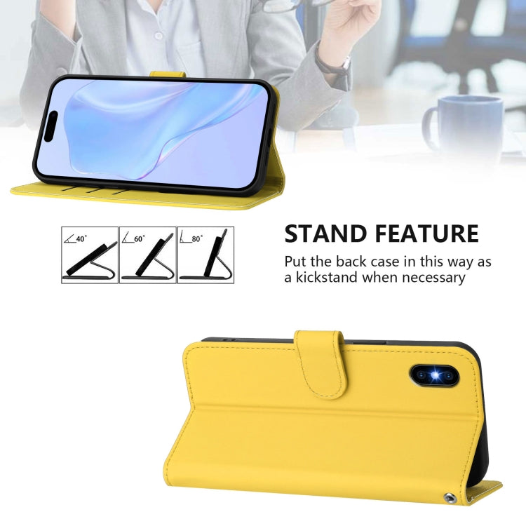 For iPhone XS Max Skin Feel Solid Color Leather Phone Case with Lanyard