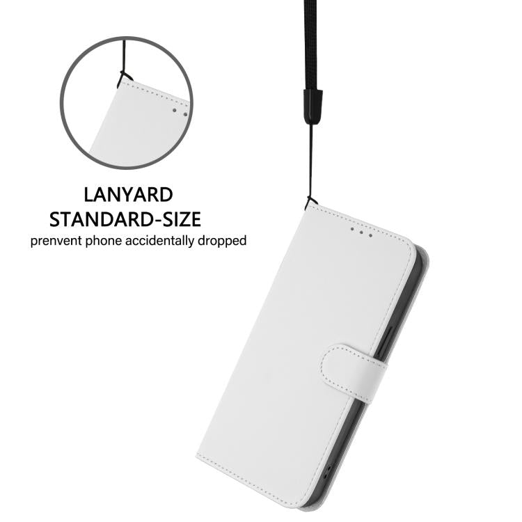 For iPhone 17 Pro Skin Feel Solid Color Leather Phone Case with Lanyard