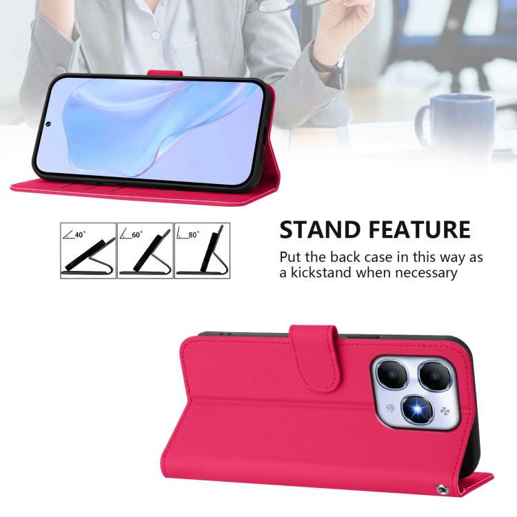 For iPhone 17 Pro Skin Feel Solid Color Leather Phone Case with Lanyard