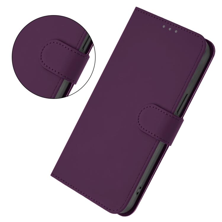 For iPhone 17 Pro Skin Feel Solid Color Leather Phone Case with Lanyard