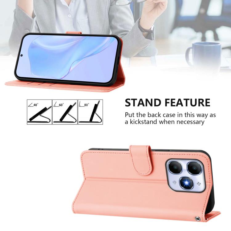 For iPhone 17 Pro Max Skin Feel Solid Color Leather Phone Case with Lanyard