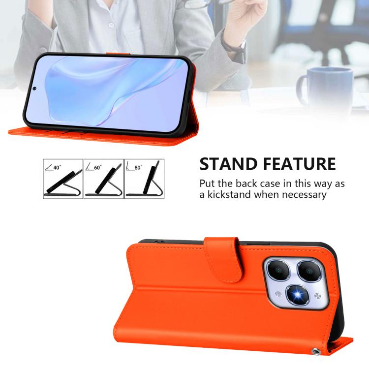 For iPhone 17 Pro Max Skin Feel Solid Color Leather Phone Case with Lanyard