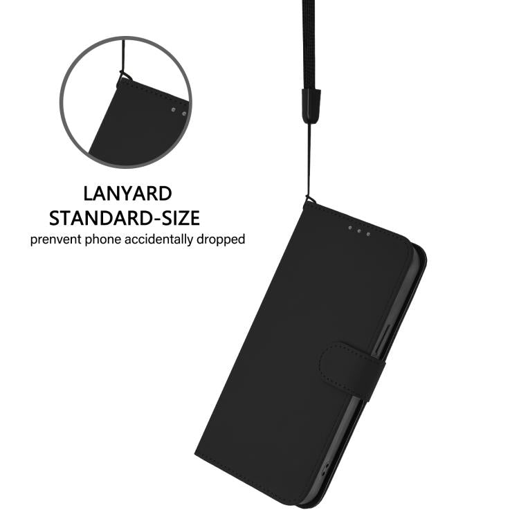 For iPhone 17 Pro Max Skin Feel Solid Color Leather Phone Case with Lanyard