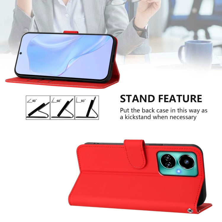 For Tecno Camon 19 / 19 Pro 5G Skin Feel Solid Color Leather Phone Case with Lanyard