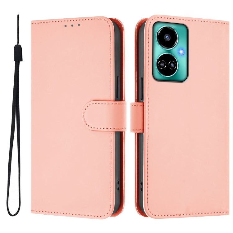For Tecno Camon 19 / 19 Pro 5G Skin Feel Solid Color Leather Phone Case with Lanyard