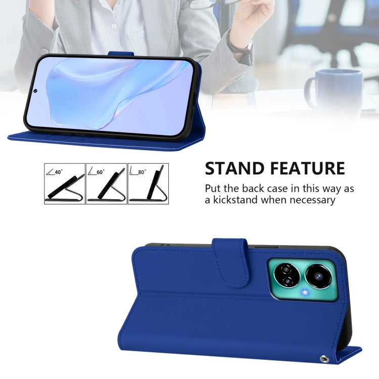 For Tecno Camon 19 / 19 Pro 5G Skin Feel Solid Color Leather Phone Case with Lanyard