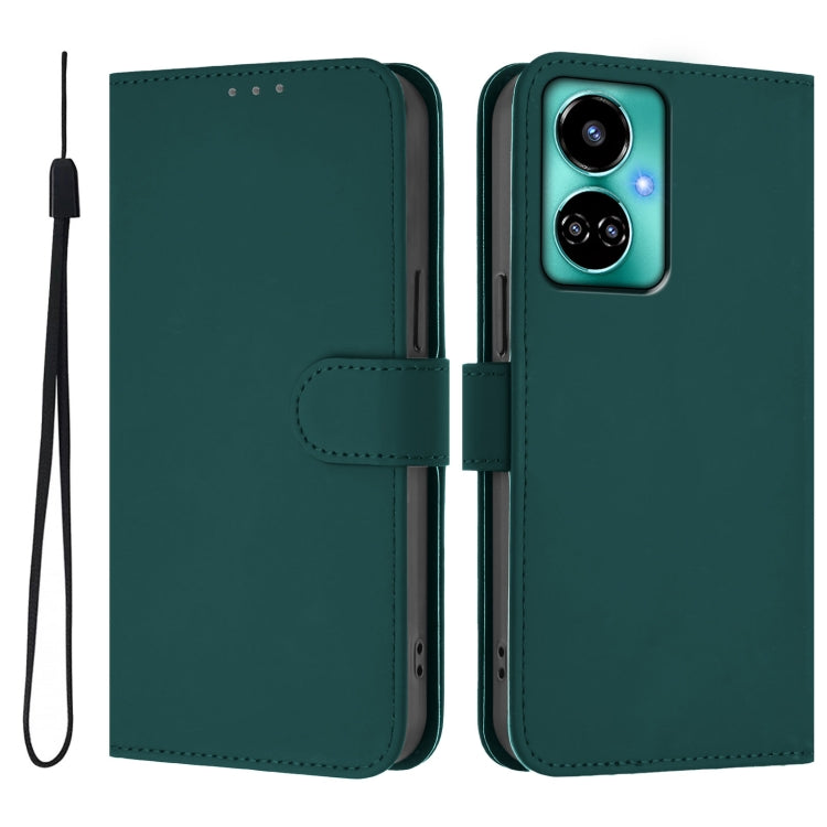 For Tecno Camon 19 / 19 Pro 5G Skin Feel Solid Color Leather Phone Case with Lanyard