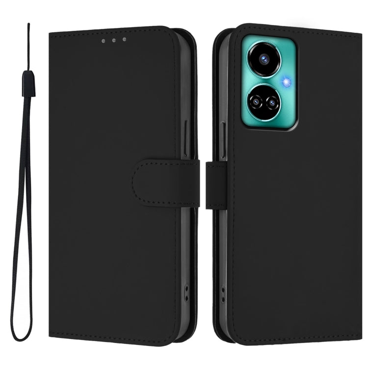 For Tecno Camon 19 / 19 Pro 5G Skin Feel Solid Color Leather Phone Case with Lanyard