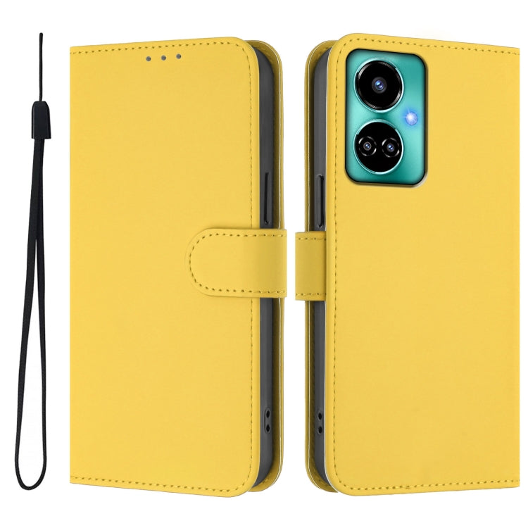 For Tecno Camon 19 / 19 Pro 5G Skin Feel Solid Color Leather Phone Case with Lanyard
