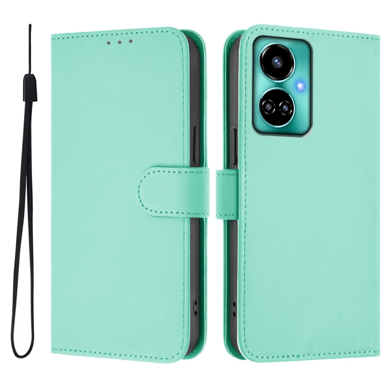 For Tecno Camon 19 / 19 Pro 5G Skin Feel Solid Color Leather Phone Case with Lanyard