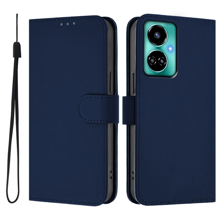 For Tecno Camon 19 / 19 Pro 5G Skin Feel Solid Color Leather Phone Case with Lanyard