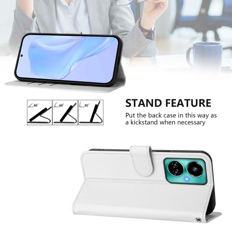 For Tecno Camon 19 / 19 Pro 5G Skin Feel Solid Color Leather Phone Case with Lanyard