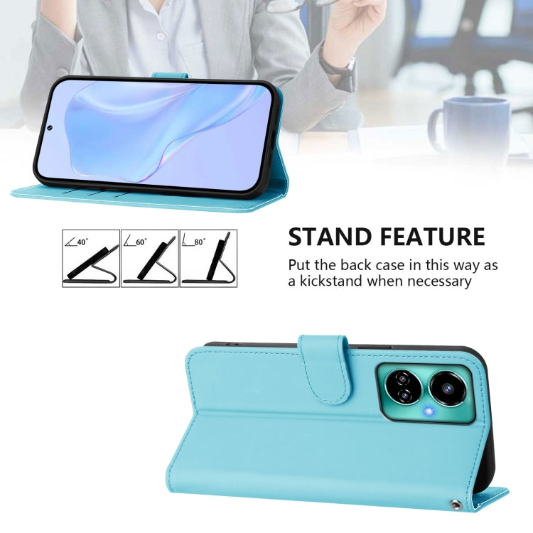 For Tecno Camon 19 / 19 Pro 5G Skin Feel Solid Color Leather Phone Case with Lanyard