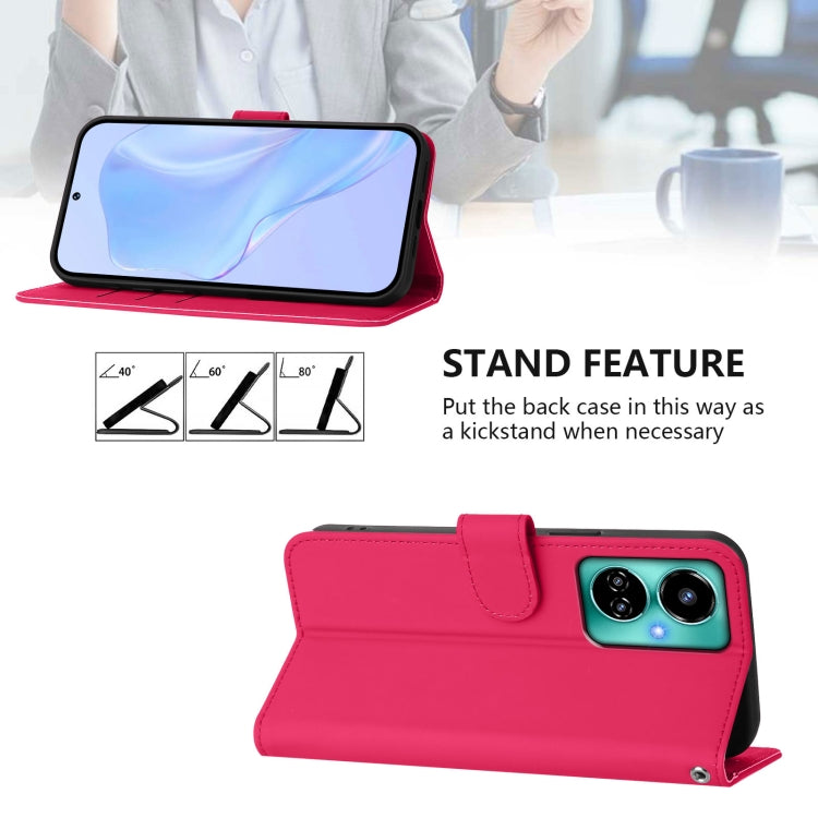 For Tecno Camon 19 / 19 Pro 5G Skin Feel Solid Color Leather Phone Case with Lanyard