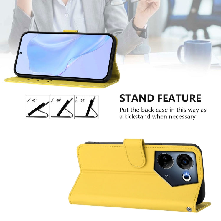 For Tecno Camon 20 Pro 4G Skin Feel Solid Color Leather Phone Case with Lanyard