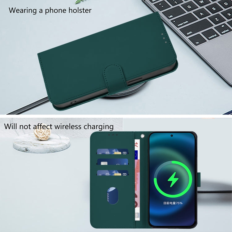 For Tecno Camon 20 Premier 5G Skin Feel Solid Color Leather Phone Case with Lanyard