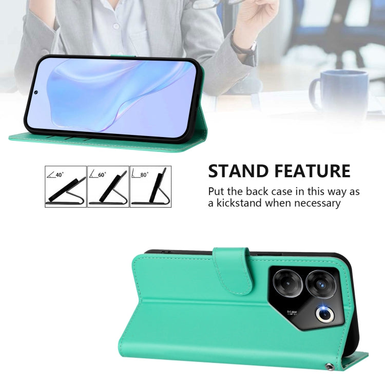 For Tecno Camon 20 Pro 5G Skin Feel Solid Color Leather Phone Case with Lanyard
