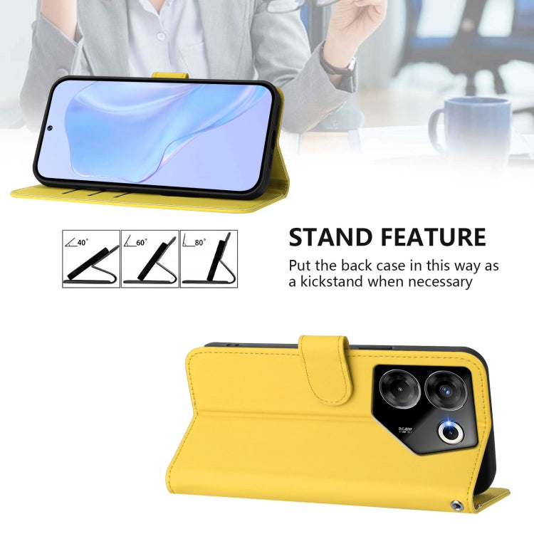 For Tecno Camon 20 Pro 5G Skin Feel Solid Color Leather Phone Case with Lanyard