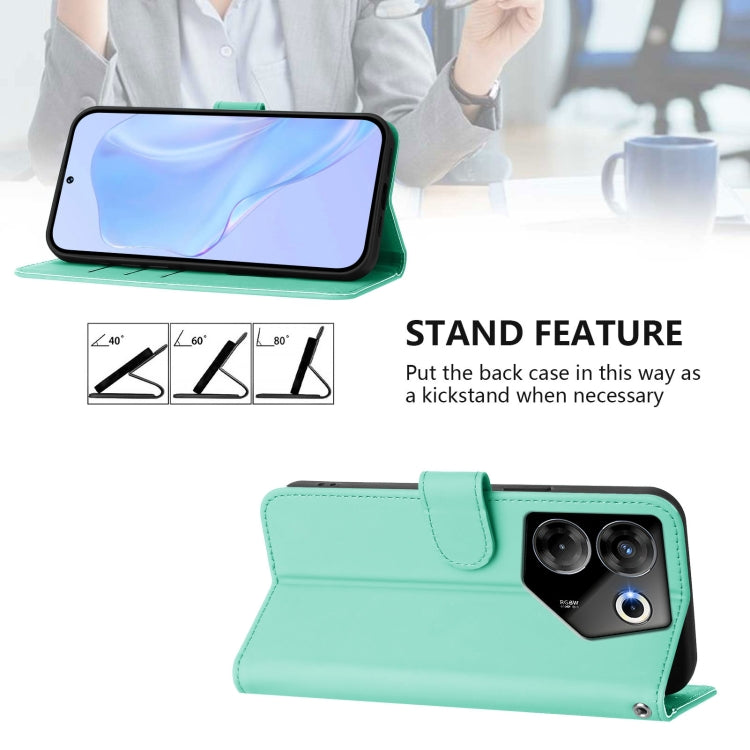 For Tecno Camon 20 Pro 5G Skin Feel Solid Color Leather Phone Case with Lanyard