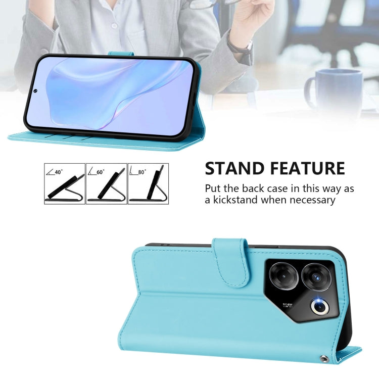 For Tecno Camon 20 Pro 5G Skin Feel Solid Color Leather Phone Case with Lanyard