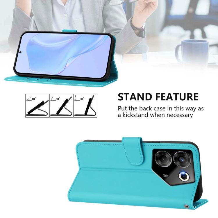 For Tecno Camon 20 Pro 5G Skin Feel Solid Color Leather Phone Case with Lanyard
