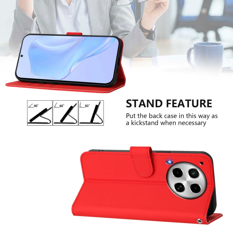 For Tecno Camon 30 4G / 5G Skin Feel Solid Color Leather Phone Case with Lanyard