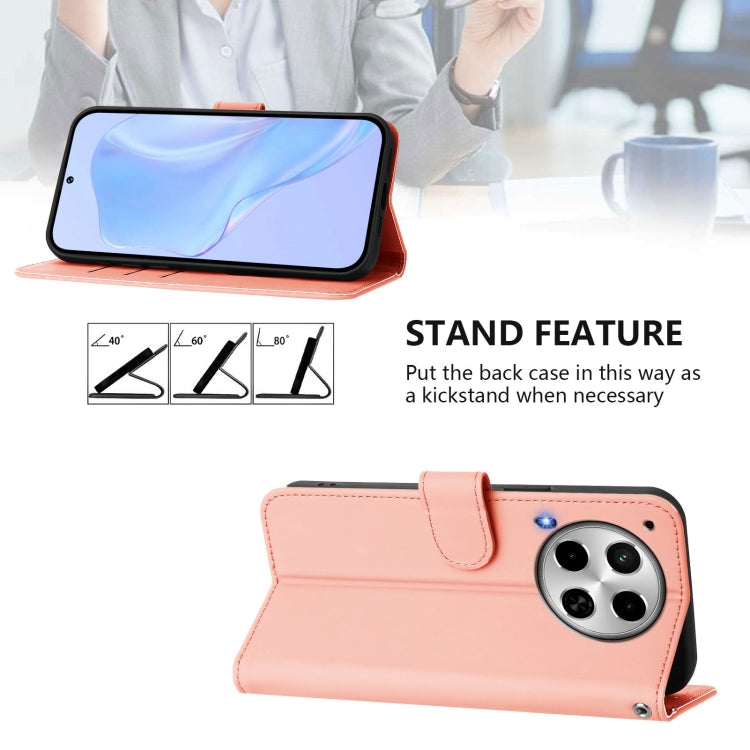 For Tecno Camon 30 4G / 5G Skin Feel Solid Color Leather Phone Case with Lanyard