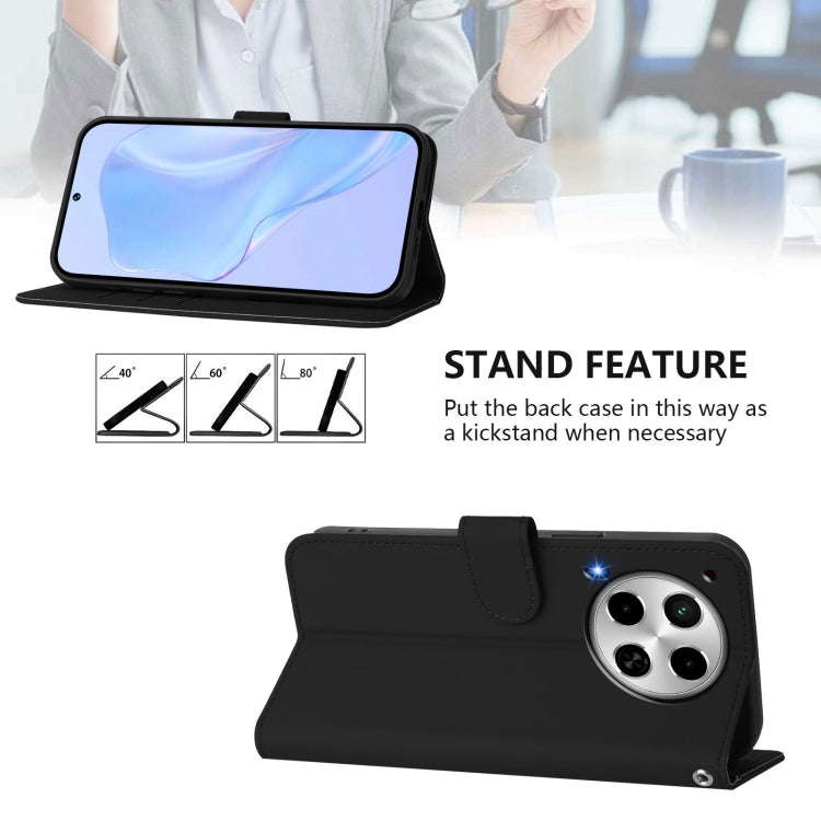 For Tecno Camon 30 4G / 5G Skin Feel Solid Color Leather Phone Case with Lanyard
