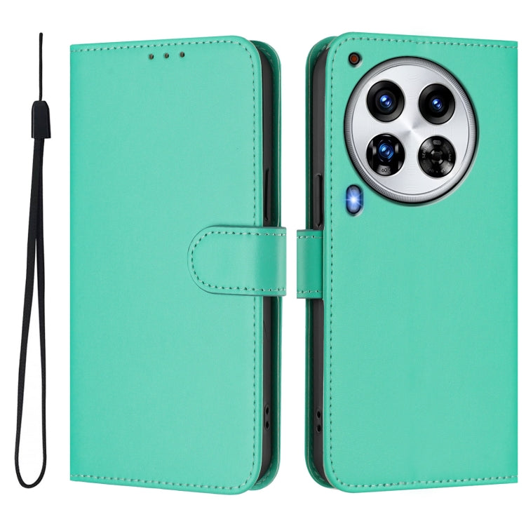 For Tecno Camon 30 Premier 5G Skin Feel Solid Color Leather Phone Case with Lanyard