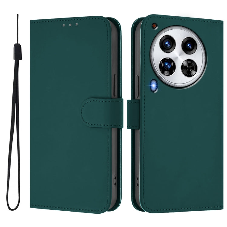 For Tecno Camon 30 Premier 5G Skin Feel Solid Color Leather Phone Case with Lanyard