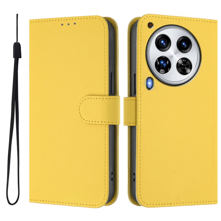 For Tecno Camon 30 Premier 5G Skin Feel Solid Color Leather Phone Case with Lanyard