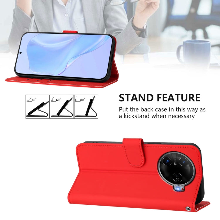 For Tecno Camon 30 Pro 5G Skin Feel Solid Color Leather Phone Case with Lanyard