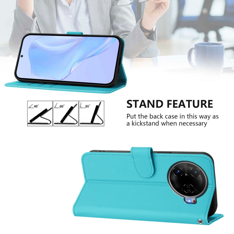 For Tecno Camon 30 Pro 5G Skin Feel Solid Color Leather Phone Case with Lanyard