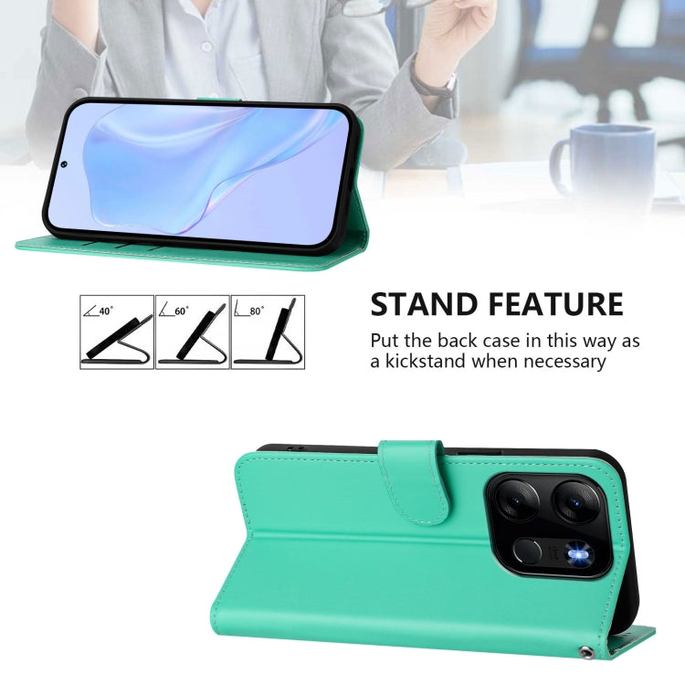 For Tecno Pop 7 / 7 Pro Skin Feel Solid Color Leather Phone Case with Lanyard