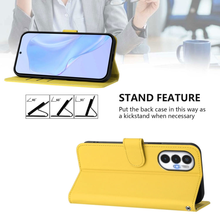 For Tecno Pova 3 Skin Feel Solid Color Leather Phone Case with Lanyard