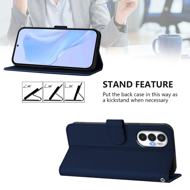 For Tecno Pova 3 Skin Feel Solid Color Leather Phone Case with Lanyard