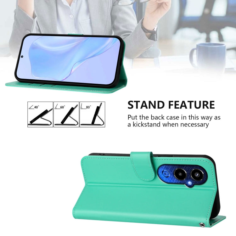 For Tecno Pova 4 Pro Skin Feel Solid Color Leather Phone Case with Lanyard